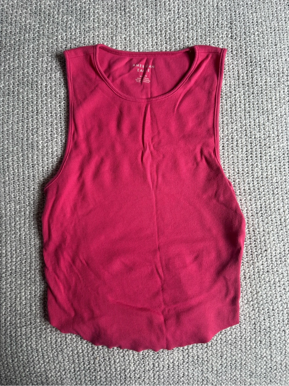 American Eagle Outfitters Sleeveless Ribbed Tank Top - Hot Pink